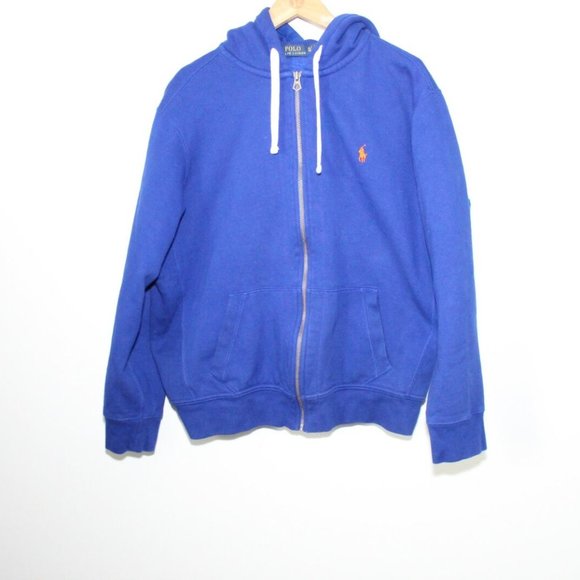 Polo Ralph Lauren RL Fleece Full-Zip Hoodie Sweatshirt Blue Men's Size XL H12461 - Picture 8 of 10